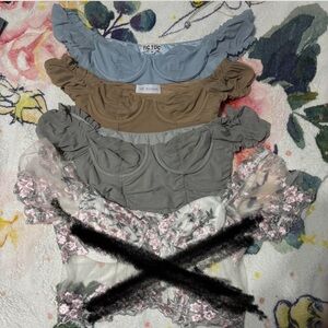 Women's Bustier Tops - Blue, Brown, Gray